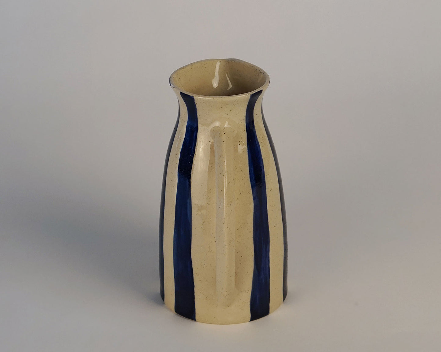 Royal Blue Striped Serving Pitcher