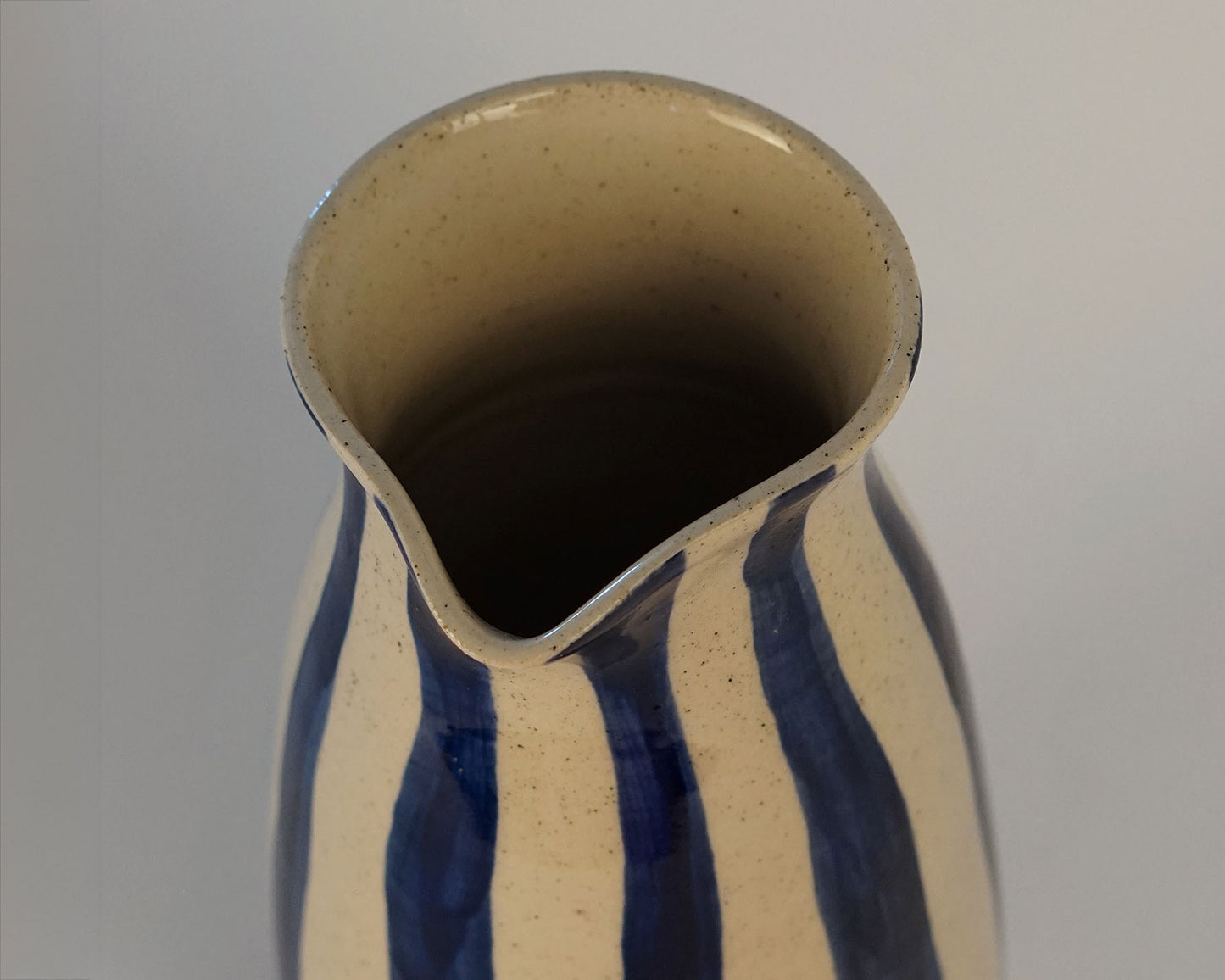 Royal Blue Striped Serving Pitcher