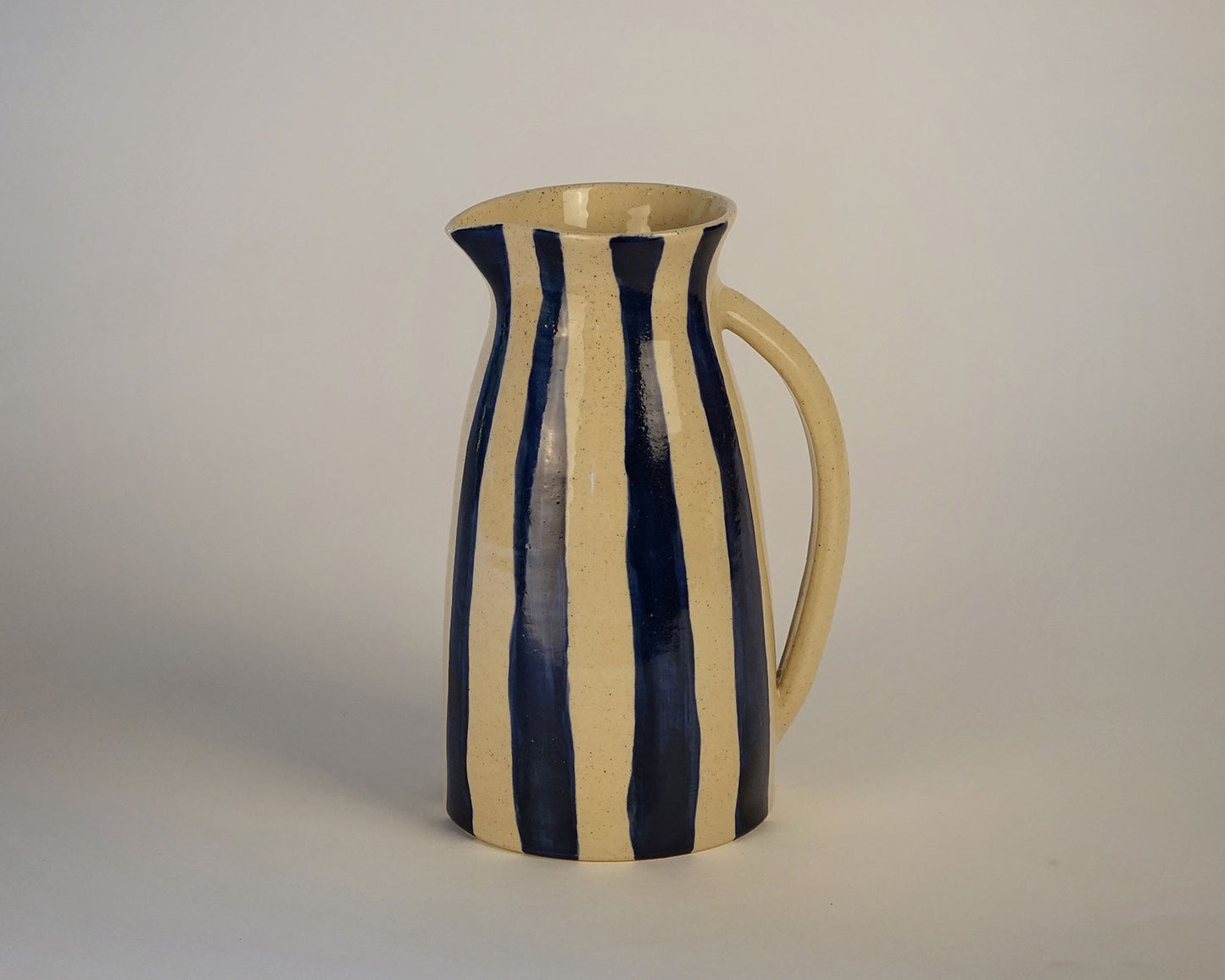 Royal Blue Striped Serving Pitcher