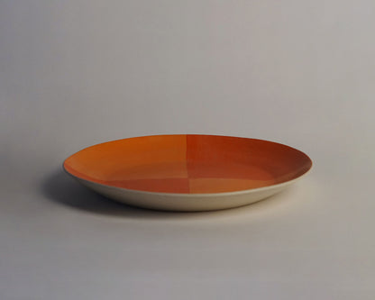 Tangerine Checked Serving Platter