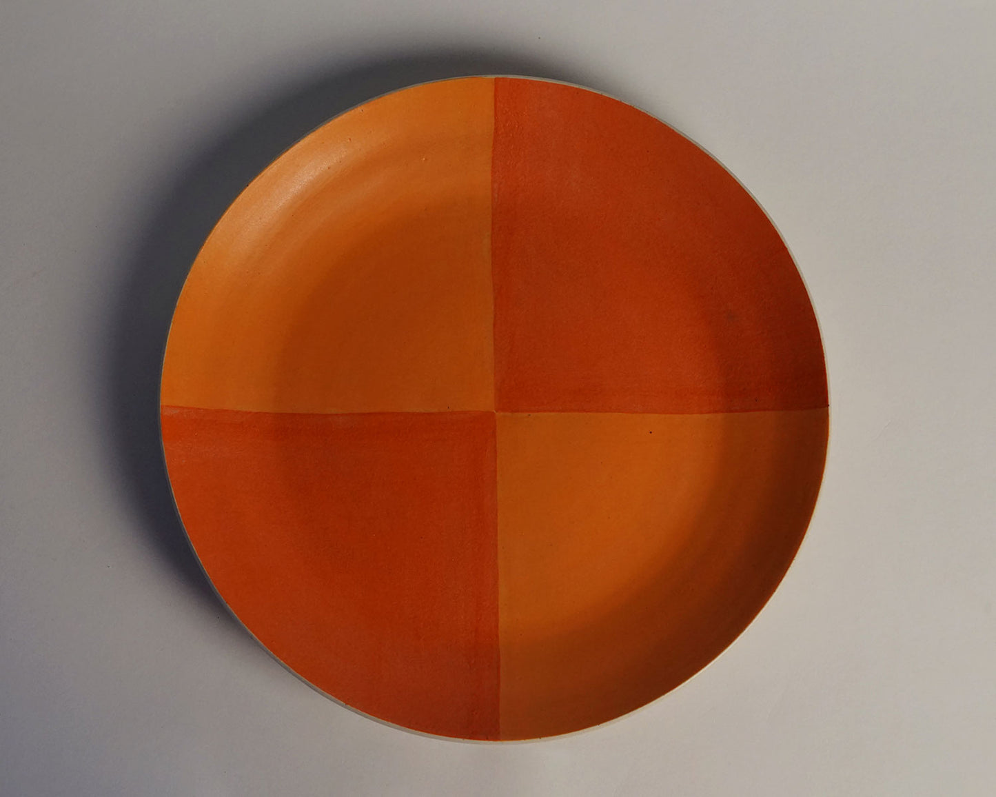 Tangerine Checked Serving Platter