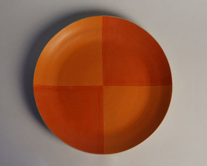 Tangerine Checked Serving Platter