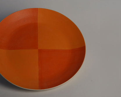 Tangerine Checked Serving Platter