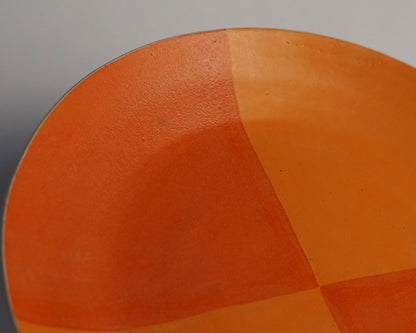 Tangerine Checked Serving Platter