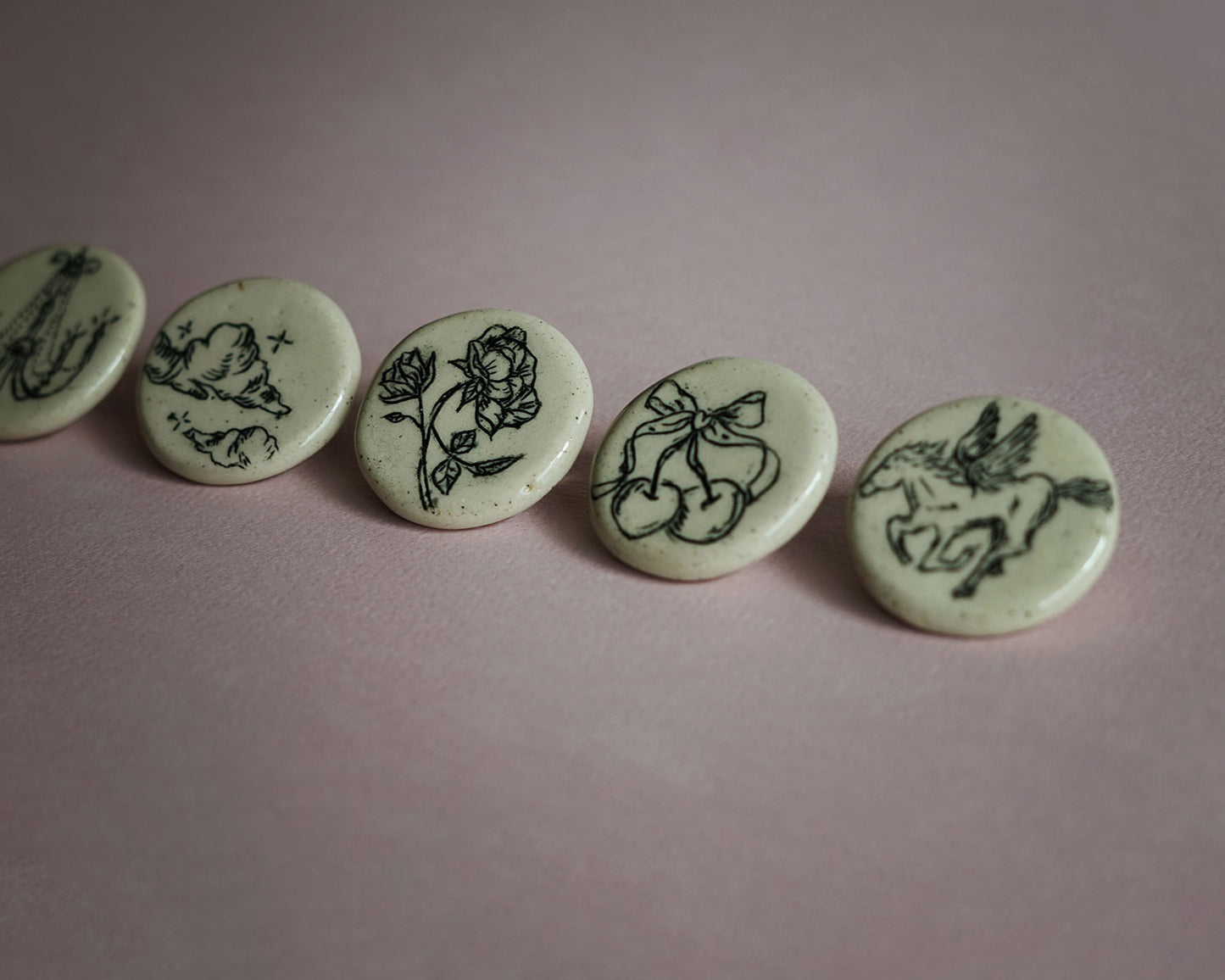 Carved Dream Girl Buttons