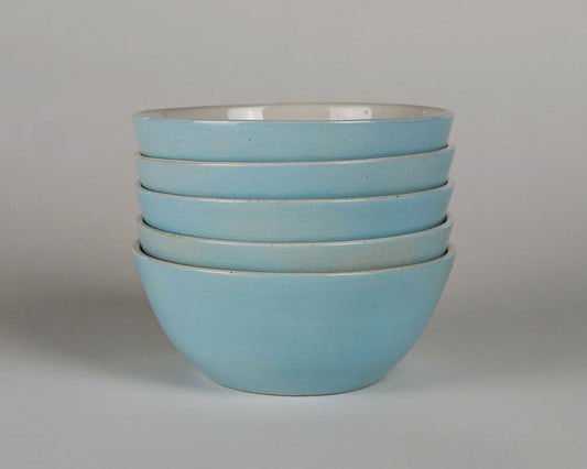 Cloudless Sky Blue Cereal Bowl Set